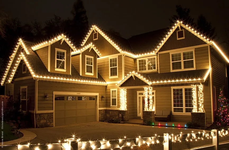 Red white and blue accent lighting with wreaths